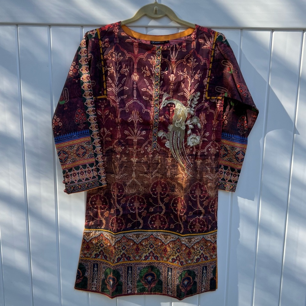 Alkaram studio XS Kurta multicolour embroidered